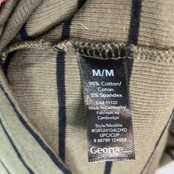 GEORGE Olive Green Ribbed  Bodycon Midi Tank Dress Striped Stretch Size M - Picture 8 of 11